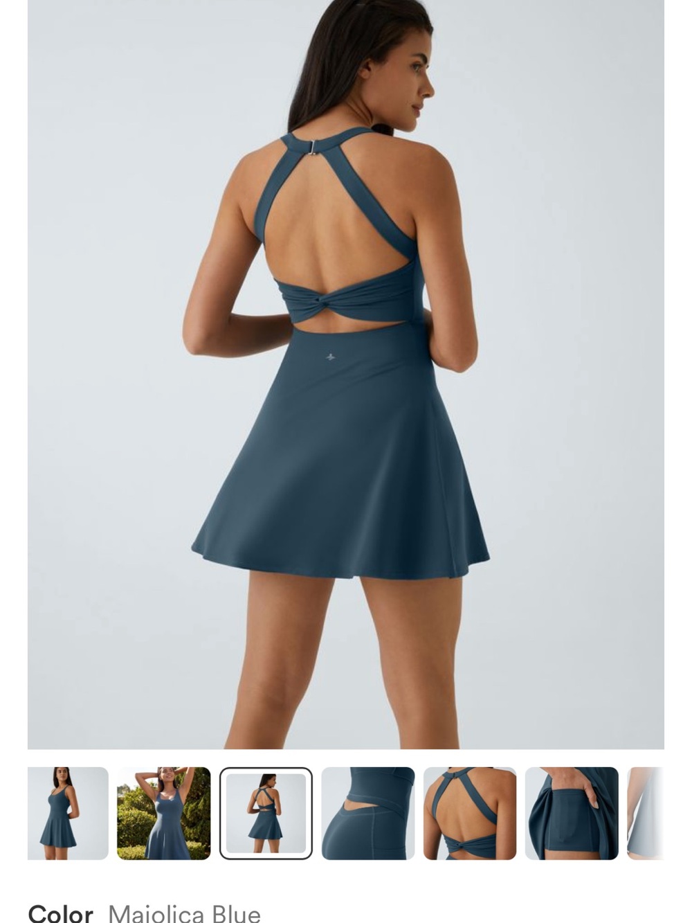 SoftlyZero™ Airy Backless Twisted Flare Low Support Dance Active Dress - Picture 4 of 4